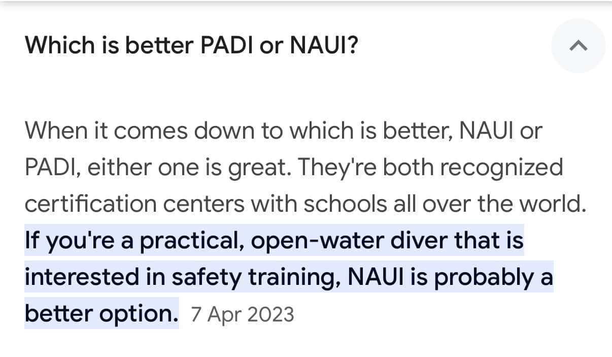 whats better PADI or NAUI cave diving thailand