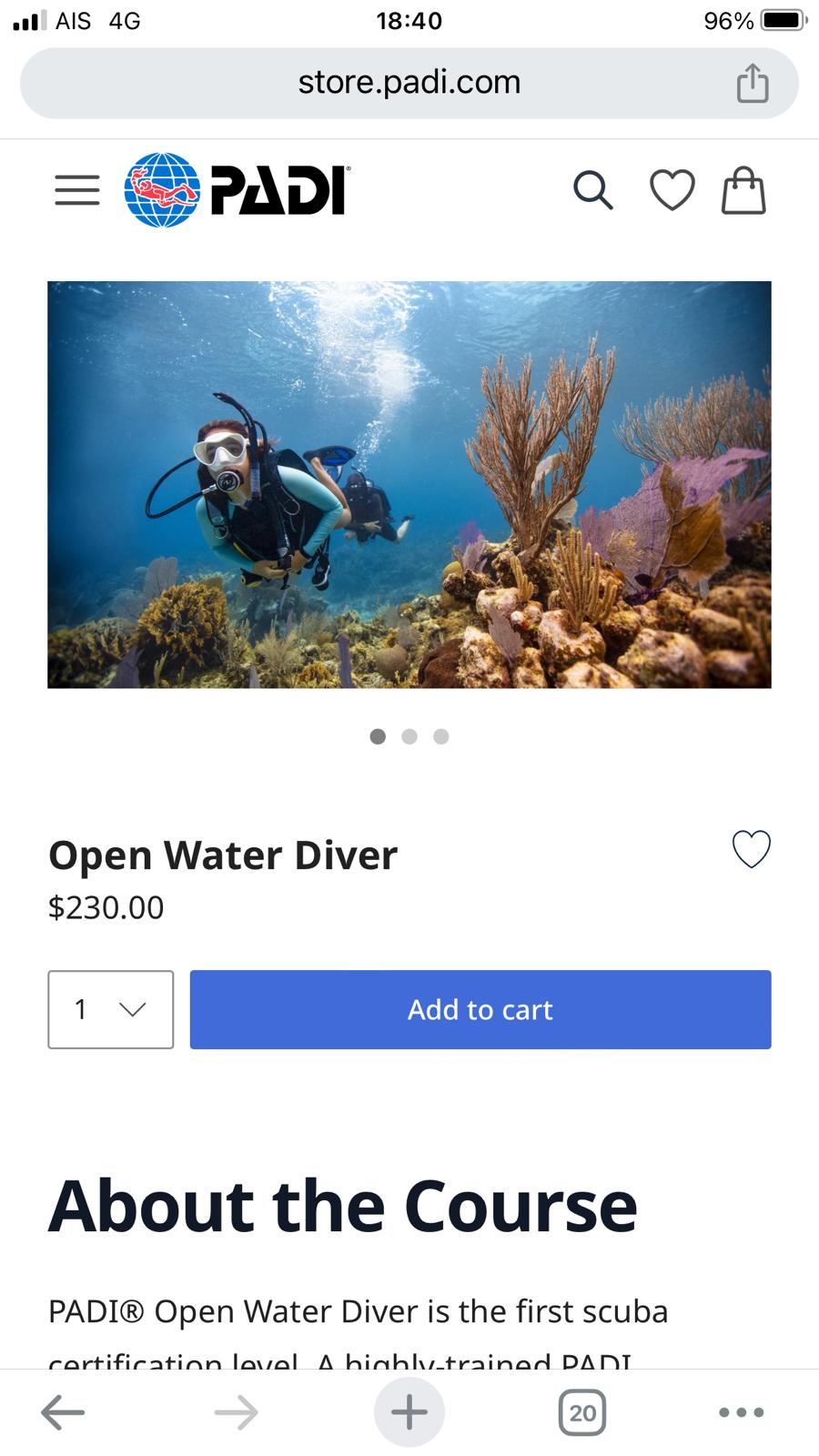 PADI Open Water e learning 230